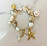 Ocean Pearl Charm Armband