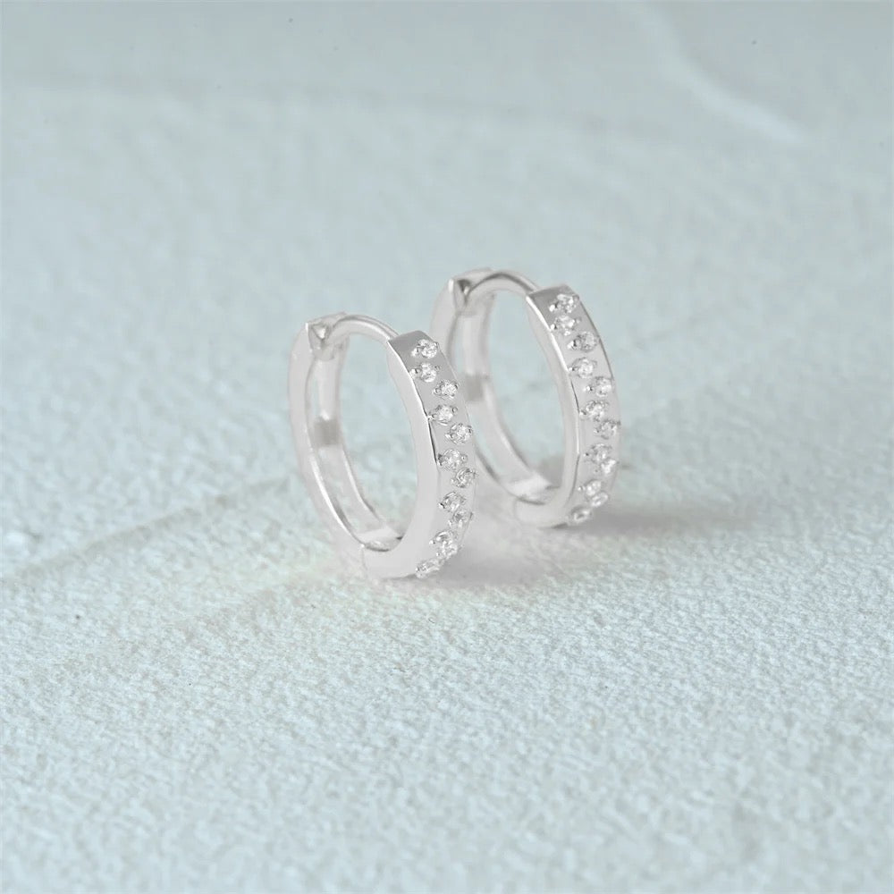 Zirconia Hoop Örhängen S925 Sterling Silver modernsweden 