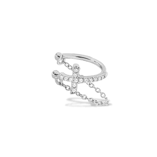 Chain Hoop Earrings 925 Sterling Silver