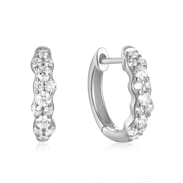 Zirconia Hoop Örhängen S925 Sterling Silver