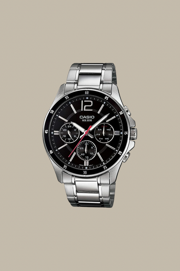 Herrklocka Casio MULTIFUNCTION CALENDAR - BLACK Svart Silvrig