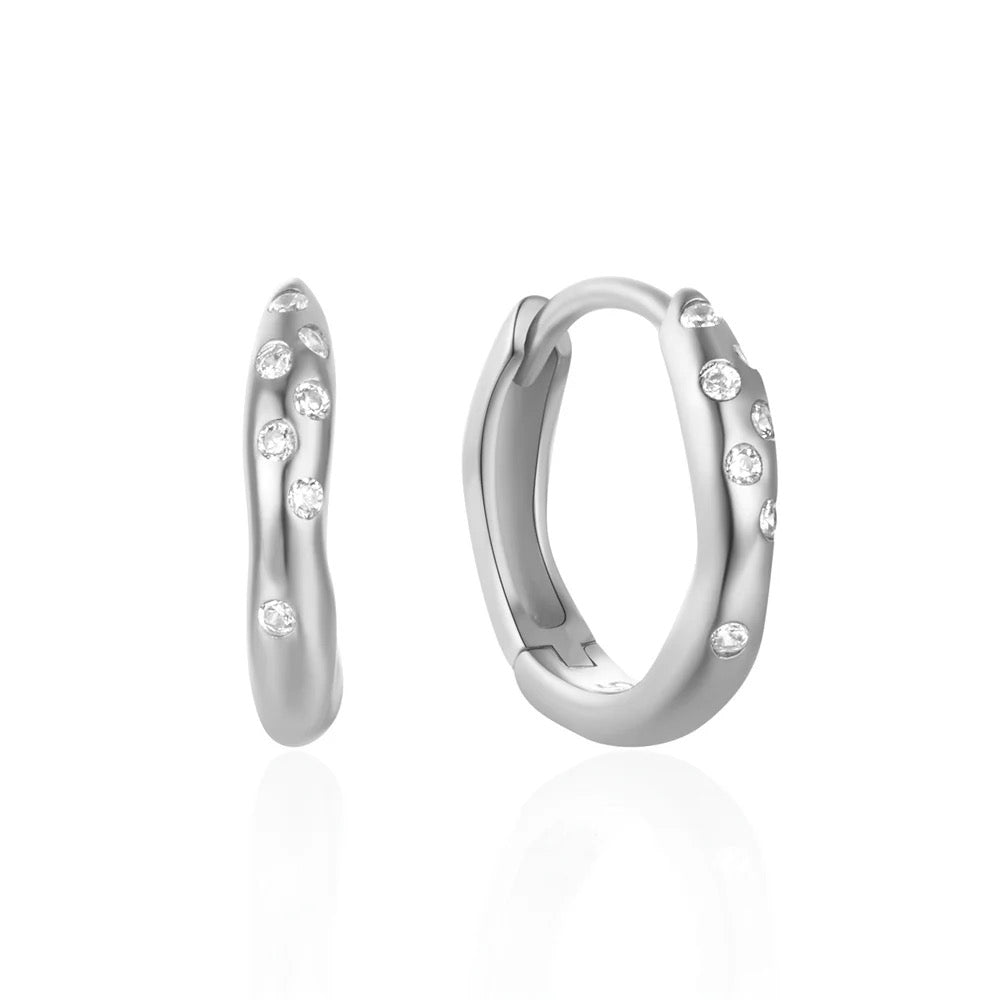 Zirconia Hoop Örhängen S925 Sterling Silver modernsweden 